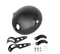 Fentty Motorcycle Spotlights 7.5 Inch LED Retro Bucket Motorcycle Modified Headlight Hi/Lo Beam DRL Matte Black Headlight Housing With Bracket Motorcycle Headlight(Only housing)