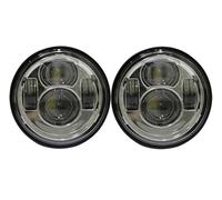 Fentty Motorcycle Spotlights FIt For FXDF Dyna Fat Bob Motorcycle LED Headlamp 2PCS 4.65" Inch Twin Dual Motorcycle Black/Chrome Headlamp Motorcycle Headlight(Chrome with Halo)