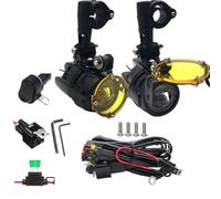 Fentty Motorcycle Spotlights Pair 100W Motorcycle Headlight Fog Lights Led Auxiliary Light Spotlight Headlamp Dual Color flasher Fog Lamp Motorcycle Headlight(Yellow light A)
