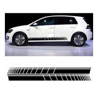 FENVY Car Side Door Skirt Sticker for VW Golf 5 6 7 Polo Passat Tiguan Scirocco CC Bora,Car Door Side Skirt Stripes Stickers Body Decor Graphics Decals Auto Accessories,A-Black