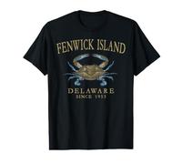 Fenwick Island Delaware Crab Town Since 1953 Tan Letters Value Graphic T-Shirt