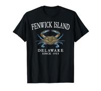 Fenwick Island Delaware Crab Town Since 1953 White Letters Value Graphic T-Shirt