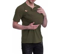 FENXIXIONE Dad Kangaroo Shirt Baby Carrier Shirt Designed To Help New Dads Bond V-Neck Short Sleeve T-Shirt for Men (3XL,Green)