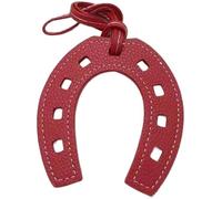 FENXIXIONE Horseshoes Keychain, Horse Shoe, Good Luck Keyring, Cowboy Keychain, Lucky Gift, Western Charm PU Leather Unique (Wine Red)