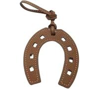 FENXIXIONE Horseshoes Keychain, Horse Shoe, Good Luck Keyring, Cowboy Keychain, Lucky Gift, Western Charm PU Leather Unique (Brown)