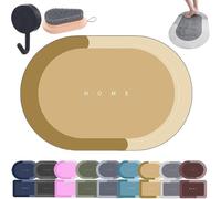 FENXIXIONE Modernized Stylish Simple Bath Mat - Rubber Non-Slip Magic Mat Bathroom Super Absorbent Quick Dry Bath Mat Rug (15.7in x 23.6in,Yellow-B)