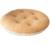 FENXIXIONE Thickened Sherpa Fleece Round Seat Cushion - Memory Foam Chair Cushion, Soft Faux Fur Winter Support Cushions for Dining Chair (50 * 50cm,Yellow-b)