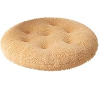 FENXIXIONE Thickened Sherpa Fleece Round Seat Cushion - Memory Foam Chair Cushion, Soft Faux Fur Winter Support Cushions for Dining Chair (50 * 50cm,Yellow-a)