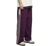 FENXIXIONE Unisex Y2k Sweatpants Vintage Stripe Baggy Pants Hip Hop Track Pants Y2k Parachute Pants for Men and Woman (M,Purple)