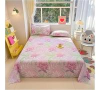 FENXIXIONE Vintage Floral Flat Top - Soft Premium Art Cotton Sheet, Chic Romantic Wildflowers Panda Pattern Flat Sheet Only for Women Girls, Garden Theme Decorative Bedding (#10,120 * 230cm)