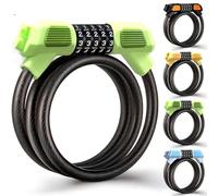 Fenxyo Bike Locks Heavy Duty, Lightweight Bicycle Cable Lock with Code 120cm, High Security Passcode Unlock, Waterproof/Scratch-Resistant/Resettable Combination Lock Ideal for Gift/Mountain Bike/Moto
