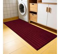 FENYIGE Washable Door Mat 100 x 145 cm for Perfect Dust Grabbing Shoes Scraper Absorbent Carpet Machine Washable Front Back Door, Pets and Dogs, Red
