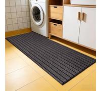 FENYIGE Washable Door Mat 85 x 100 cm for Perfect Dust Grabbing Shoes Scraper Absorbent Carpet Machine Washable Front Back Door, Pets and Dogs, Grey