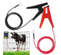 Fenytay Electric Fence Connectors - 2 Generator Output Lead Set with Strong Bite Alligator Clips, 3Ft Simple Electric Fence Wire Connect the Generator Endures Extreme Weather