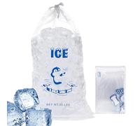 Fenytay Ice Bags with Drawstring, 10 Multicolor Ice Balls, Disposable Storage, Leak-Proof, Low Temperature Resistant, 20 lbs