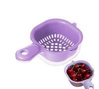 Fenytay Multi Functional Drain Basket, Multifunctional Double Layer Food Draining Bowl, Kitchen Washing Food Strainers with Handle, Small Fruit Drainage Bowl with Handle Tomato Drain Basket