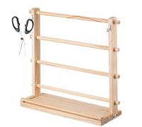 Fenytay Ribbon Holder - 4 Tier Wooden Ribbon Rack | Display Rack for Wreath Making Supplies, Storage Shelf for Craft Room Cake Shop Flower Store