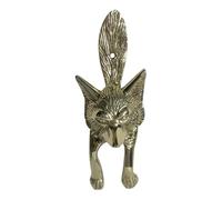 Fenzo Brass Fox Door Knocker Vintage Retro Style Antique Handcrafted Loud Front Door Knocker, Decorative Animal Design Home Porches Accessories, Easy to Install (Golden)