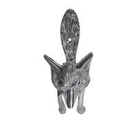 Fenzo Brass Fox Door Knocker Vintage Retro Style Antique Handcrafted Loud Front Door Knocker, Decorative Animal Design Home Porches Accessories, Easy to Install (Silver)