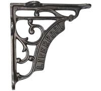 Fenzo Cast Iron Shelf Brackets 5 x 5 inch, 2pcs Liverpool Heavy Duty Rustic Wall Brackets, Floating Shelf Bracket Supports for Kitchen & Living Room, Antique Home Accessories