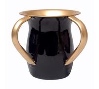 Fenzo Decorative Netilat Yadayim Wash Cup Religious Hand Washing/Shabbat Judaica Gift for Rosh Hashanah Judaica Hand Wash Cup Netilat Yadayim Last Water 2 Handle Shabbat/Black
