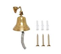 Fenzo Last Order Bell, Traditional Wall Mounted Hanging Door Ship Brass Bell with Durable Rope, Loud Sound, for Sleigh, Playhouse, Boat, Home Bar Pub (6 Inch)