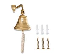 Fenzo Titanic Last Order Bell, Traditional Wall Mounted Hanging Door Ship Brass Bell with Durable Rope, Loud Sound, for Sleigh, Playhouse, Boat, Home Bar Pub (3 Inch)