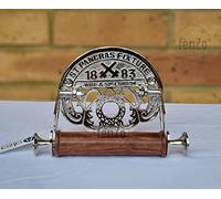 Fenzo Traditional Brass Toilet Roll Holder St. Pancras Wooden Roller Victorian Railway Station Vintage Design Wall Mounted Loo Roll Holder, Elegant Touch, Easy Installation (Silver)