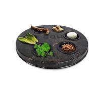 Fenzo Traditional Passover Seder Plate Elegant Metal Judaica Kaarah Tray with 6 Sections for Pesach Decorative & Functional Seder Plate Jewish Gift (Style 1)