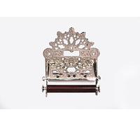 Fenzo Traditional Toilet Roll Holder Wooden Roller Brass Imperial Victorian Style Wall Mounted Loo Roll Holder, Elegant Touch, Easy Installation (Silver)