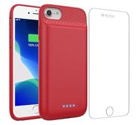Feob Battery Case for iPhone 8/7/6s/6/SE (2022/2020), Powerful 7000mAh Slim Portable Protective Charging Case - Red