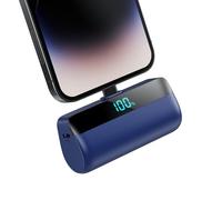 Feob Mini Power Bank for iPhone 5200mah,PD 20W Fast Charging Portable Charger iPhone, Compact Battery Pack with LCD Dispay, Compatible with iPhone 14/14 Pro Max/13/13 Pro Max/12/11/XR/X/8/7/6-blue