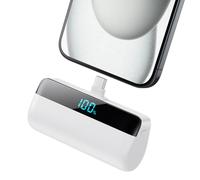 Feob Mini Power Bank Portable Charger 5200mAh for iPhone 15 Series, PD USB C Battery Pack with LCD Display,Compatible with iPhone 15 Plus/15 Pro/15 Pro Max, Samsung S24/23,Android Phones etc-White