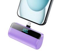 Feob Mini Power Bank Portable Charger 5200mAh for iPhone 15 Series, PD USB C Battery Pack with LCD Display,Compatible with iPhone 15 Plus/15 Pro/15 Pro Max, Samsung S24/23,Android Phones etc-Purple
