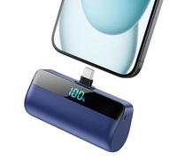 Feob Mini Power Bank Portable Charger 5200mAh for iPhone 15 Series, PD USB C Battery Pack with LCD Display,Compatible with iPhone 15 Plus/15 Pro/15 Pro Max, Samsung S24/23,Android Phones etc-Blue