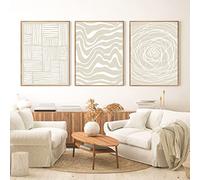 FEOFTIE Neutral Wall Art Beige Poster Modern Minimalist Canvas Printing Beige Wall Art Neutral Poster Line Art Canvas Boho Art Nordic Prints for Living Room Bedroom Office 16x24Inchx3 Unframed