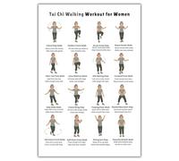 FEOFTIE Tai Chi Chair Workout Chart Wall Art Decor Home Gym Decor Motivational Posters Canvas Painting Tai Chi for Seniors Chart Pictures Prints Artwork for Gym Living Room Bedroom Unframed