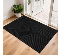 FEOMOS Extra Large Door Mat 80x120cm, Dirt Trapping Indoor Outdoor Doormat, Non-Slip, Low Profile Floor Mat for Wide Front Door, Porch, Commercial Entrance - Black