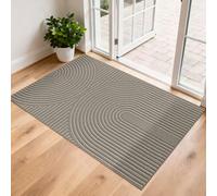 FEOMOS Extra Large Door Mat 80x120cm, Dirt Trapping Indoor Outdoor Doormat, Non-Slip, Low Profile Floor Mat for Wide Front Door, Porch, Commercial Entrance - Beige