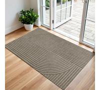 FEOMOS Extra Large Door Mat 80x120cm, Dirt Trapping Indoor Outdoor Doormat, Non-Slip, Low Profile Floor Mat for Wide Front Door, Porch, Commercial Entrance - Beige