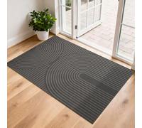 FEOMOS Extra Large Door Mat 90x150cm, Dirt Trapping Indoor Outdoor Doormat, Non-Slip, Low Profile Floor Mat for Large Entrances, Patio Doors, Homes and Businesses - Grey