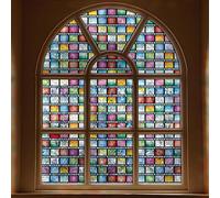 FEOMOS Rainbow Window Tint, Static Cling Window Film Privacy, Stained Glass Vinyl, Decorative Stickers Anti UV for Home, 60 x 300cm