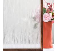 FEOMOS Window Film Privacy,Water Patterned Glass Film,Non Adhesive Static cling Window Cover,Decorative Window Sticker Anti-UV for Bedroom Home Office 44x300cm