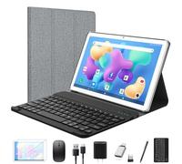 Tablet 2024 Newest Android Tablet 10 inch, Octa-Core 5G WiFi Tablet with Keyboard, 128GB + 4GB + 1TB Expandable Storage, Large Touch-Screen Tablet, 13MP Dual Camera/Bluetooth/GPS/HD Display/Mouse/Case