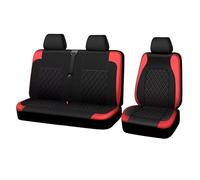 Feoosvx Car Seat Cover Set 2+1 Car Seat Cover PU Material Car Interior(RED)