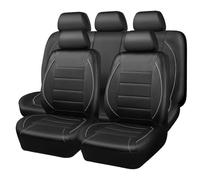 Feoosvx Car Seat Cover Set Universal Leather Car Seat Covers Waterproof 5 Seat Car Seat Cover(9 piece-GY)