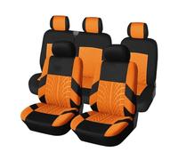 Feoosvx Car Seat Cover Set Universal Seats Covers Covers Car Interior Suitable For Two Rows Of Seats (Front Seats Or 2+1 Seats)(Orange-9 piece)