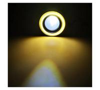Feoosvx Head Lamps Universal Daytime Running Light 89mm 76mm 64mm Car 1 Set 3.5 3.0 2.5 Inch For COB Angel Eyes Fog Lights Led Car Headlight Lamp(Yellow Ring)