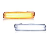 Feoosvx Headlight Assemblies For Toyota For Land For Cruiser FJ80 1991-1997 Front Bumper Parking Light Turn Signal Light DRL Light W/LED Daytime Running Light(Clear Lens White)