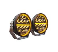 Feoosvx Headlight Assemblies LED Offroad Driving Lights 6.5 Inch White & Amber DRL Spot-Flood Combo 60000LM Auxiliary Work Pods Cubes Light For 4x4 Daytime Running Light(2X 6.5inch Light)